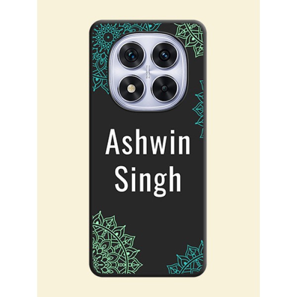 Your Name with Floral Design On Space Black Custom Soft Matte Mobile Back Cover - Redmi Note 14 Pro 5G Your Name with Floral Design On Space Black Custom Soft Matte Mobile Back Cover - Redmi Note 14 Pro 5G