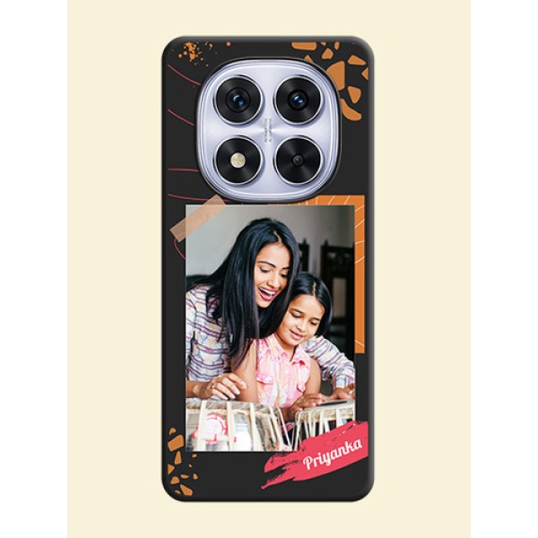 Orange Photo Frame On Space Black Custom Soft Matte Mobile Back Cover - Redmi Note 14 Pro 5G Orange Photo Frame On Space Black Custom Soft Matte Mobile Back Cover - Redmi Note 14 Pro 5G