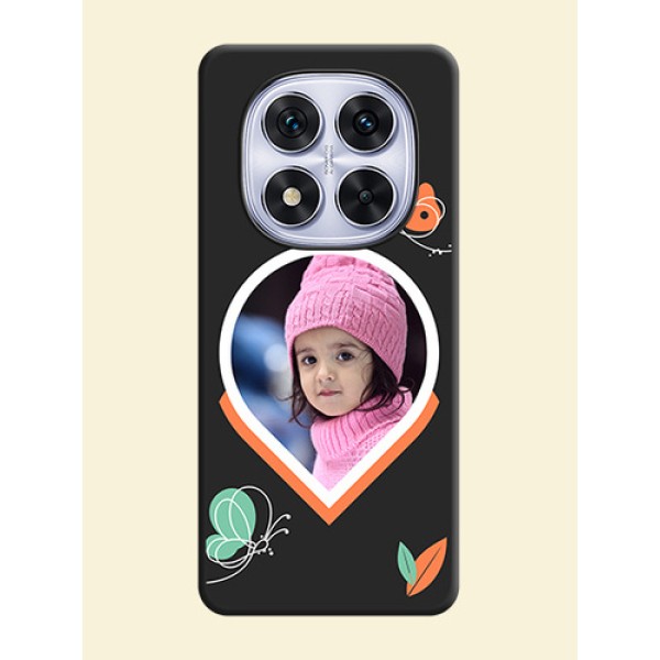 Upload Pic With Simple Butterly Design On Space Black Custom Soft Matte Mobile Back Cover - Redmi Note 14 Pro 5G Upload Pic With Simple Butterly Design On Space Black Custom Soft Matte Mobile Back Cover - Redmi Note 14 Pro 5G