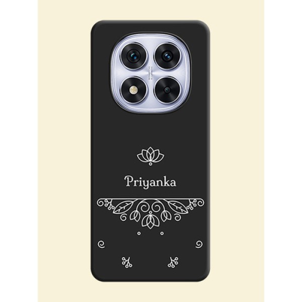Lotus Garden Custom Text On Space Black Custom Soft Matte Mobile Back Cover - Redmi Note 14 Pro 5G Lotus Garden Custom Text On Space Black Custom Soft Matte Mobile Back Cover - Redmi Note 14 Pro 5G