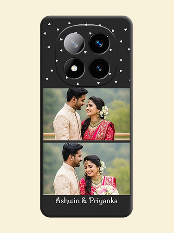 Miniature Love Symbols with Name On Space Black Custom Soft Matte Mobile Back Cover - Redmi Note 14 Pro Plus 5G
