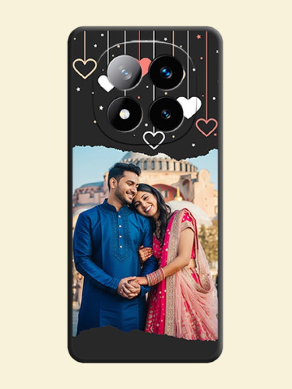Love Hangings with Splash Wave Picture On Space Black Custom Soft Matte Mobile Back Cover - Redmi Note 14 Pro Plus 5G