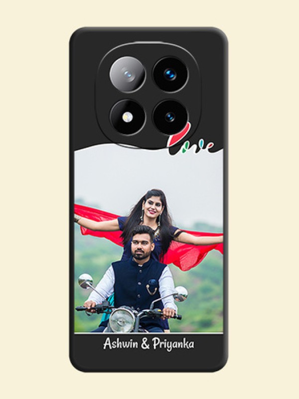Fall in Love Pattern with Picture on Photo On Space Black Custom Soft Matte Mobile Back Cover - Redmi Note 14 Pro Plus 5G