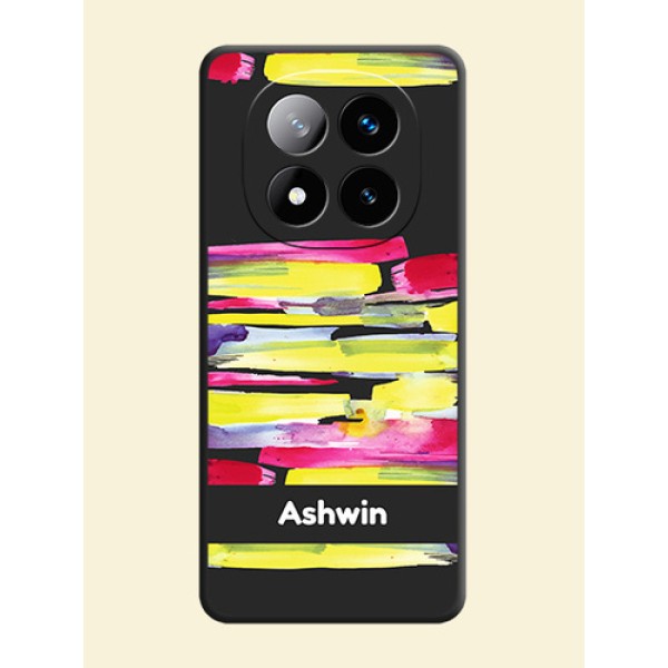 Brush Coloured On Space Black Custom Soft Matte Mobile Back Cover - Redmi Note 14 Pro Plus 5G Brush Coloured On Space Black Custom Soft Matte Mobile Back Cover - Redmi Note 14 Pro Plus 5G
