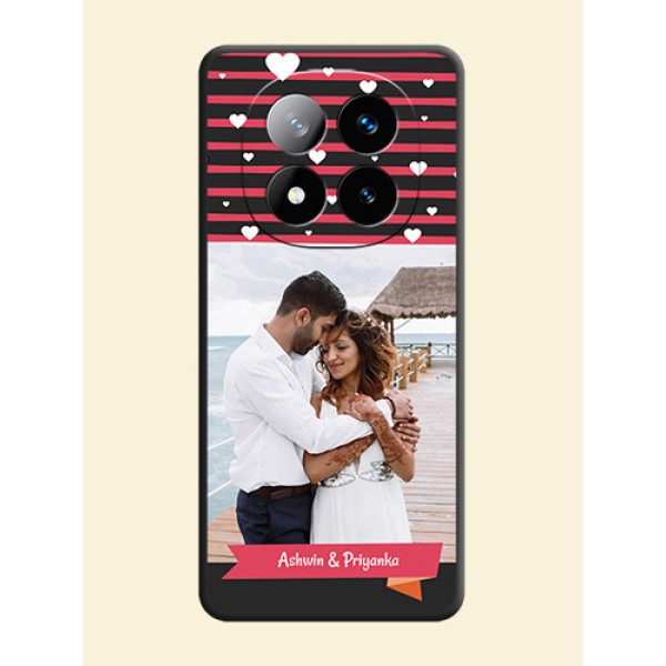 White Color Love Symbols with Pink Lines Pattern On Space Black Custom Soft Matte Mobile Back Cover - Redmi Note 14 Pro Plus 5G White Color Love Symbols with Pink Lines Pattern On Space Black Custom Soft Matte Mobile Back Cover - Redmi Note 14 Pro Plus 5G