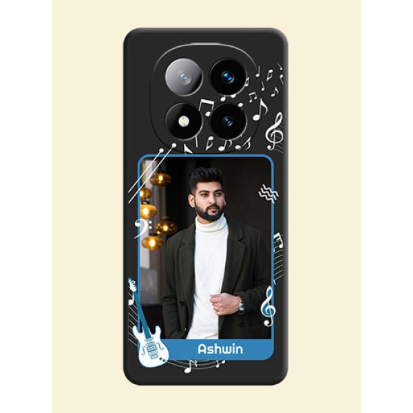 Musical Theme Design with Text on Photo On Space Black Custom Soft Matte Mobile Back Cover - Redmi Note 14 Pro Plus 5G Musical Theme Design with Text on Photo On Space Black Custom Soft Matte Mobile Back Cover - Redmi Note 14 Pro Plus 5G