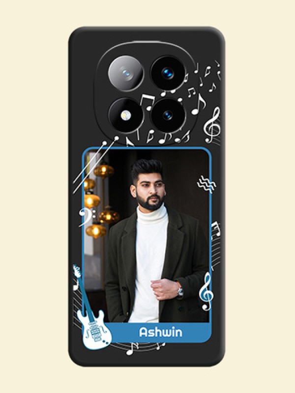 Musical Theme Design with Text on Photo On Space Black Custom Soft Matte Mobile Back Cover - Redmi Note 14 Pro Plus 5G