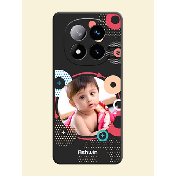 Multicoloured Round Image On Space Black Custom Soft Matte Mobile Back Cover - Redmi Note 14 Pro Plus 5G Multicoloured Round Image On Space Black Custom Soft Matte Mobile Back Cover - Redmi Note 14 Pro Plus 5G