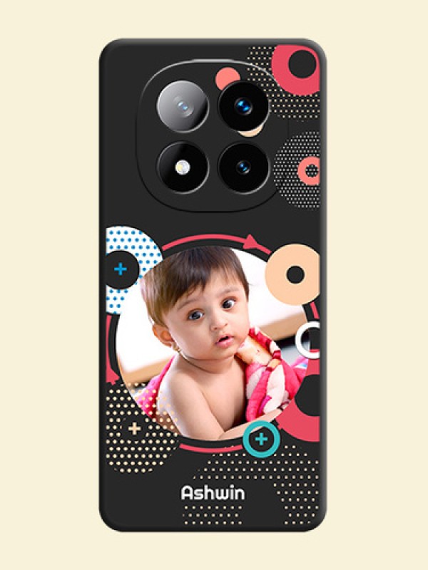 Multicoloured Round Image On Space Black Custom Soft Matte Mobile Back Cover - Redmi Note 14 Pro Plus 5G