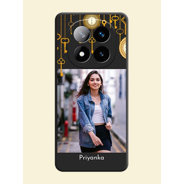 Decorative Design with Text On Space Black Custom Soft Matte Mobile Back Cover - Redmi Note 14 Pro Plus 5G