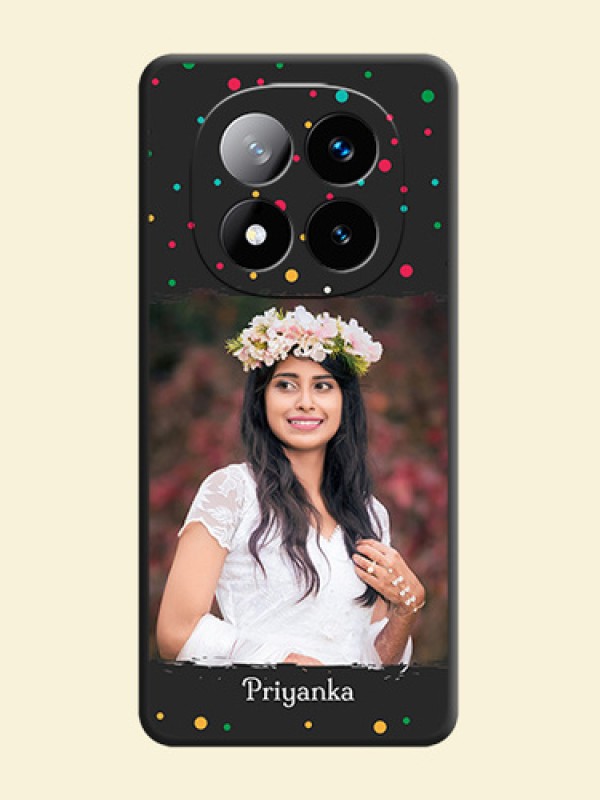 Multicolor Dotted Pattern with Text On Space Black Custom Soft Matte Mobile Back Cover - Redmi Note 14 Pro Plus 5G