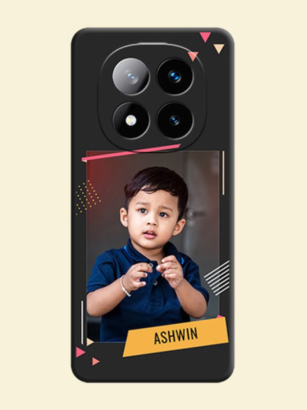 Photo Frame with Triangle Small Dots on Photo On Space Black Custom Soft Matte Mobile Back Cover - Redmi Note 14 Pro Plus 5G