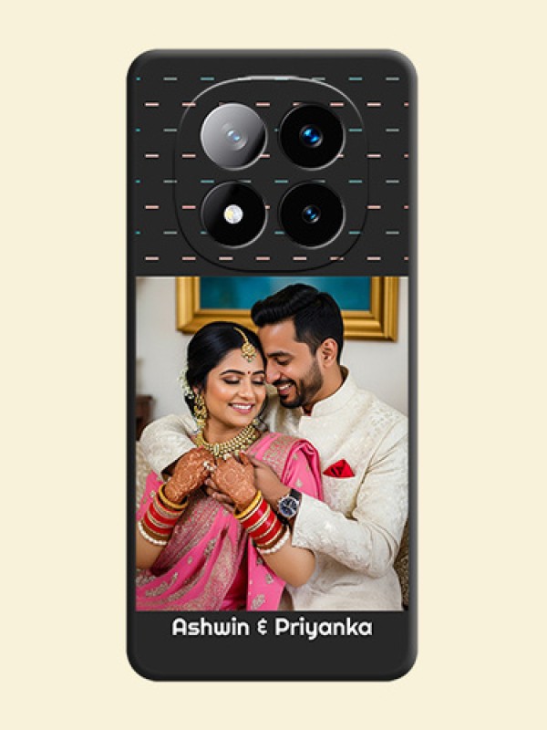 Line Pattern Design with Text On Space Black Custom Soft Matte Mobile Back Cover - Redmi Note 14 Pro Plus 5G