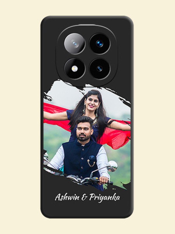 Grunge Brush Strokes on Photo On Space Black Custom Soft Matte Mobile Back Cover - Redmi Note 14 Pro Plus 5G