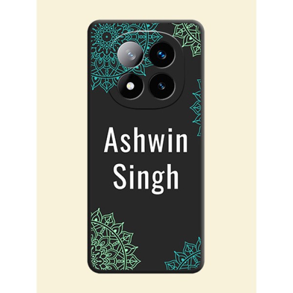 Your Name with Floral Design On Space Black Custom Soft Matte Mobile Back Cover - Redmi Note 14 Pro Plus 5G Your Name with Floral Design On Space Black Custom Soft Matte Mobile Back Cover - Redmi Note 14 Pro Plus 5G