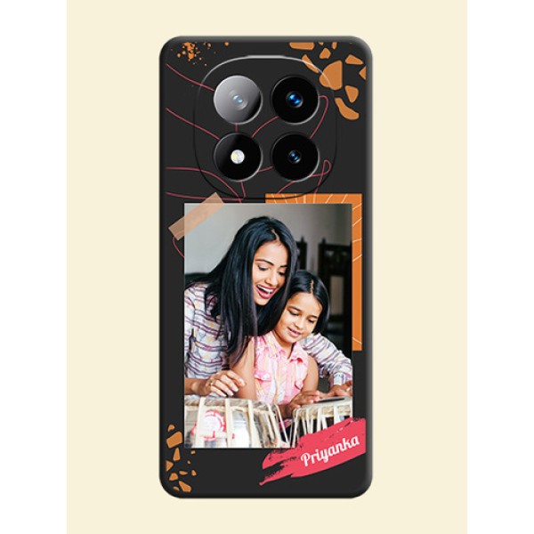 Orange Photo Frame On Space Black Custom Soft Matte Mobile Back Cover - Redmi Note 14 Pro Plus 5G Orange Photo Frame On Space Black Custom Soft Matte Mobile Back Cover - Redmi Note 14 Pro Plus 5G