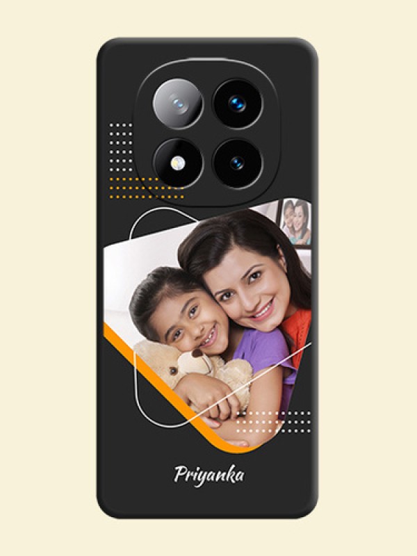 Yellow Triangle on Photo On Space Black Custom Soft Matte Mobile Back Cover - Redmi Note 14 Pro Plus 5G