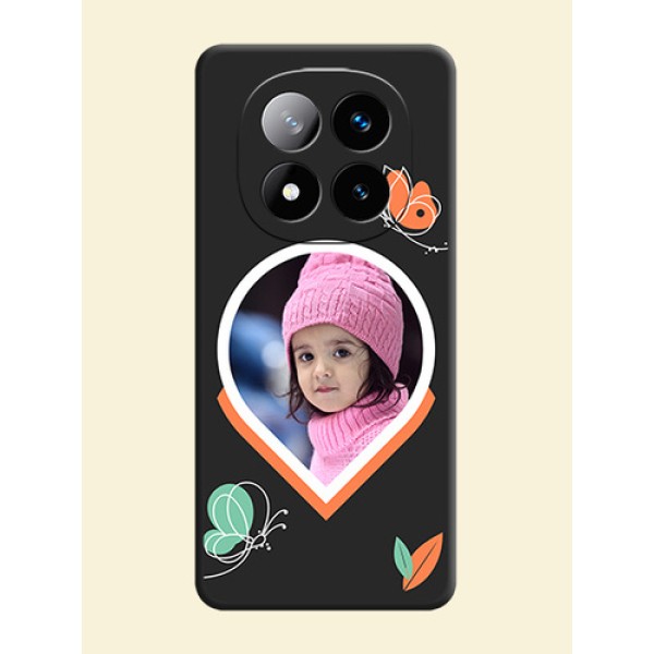 Upload Pic With Simple Butterly Design On Space Black Custom Soft Matte Mobile Back Cover - Redmi Note 14 Pro Plus 5G Upload Pic With Simple Butterly Design On Space Black Custom Soft Matte Mobile Back Cover - Redmi Note 14 Pro Plus 5G