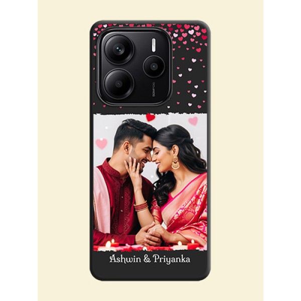 Fall in Love with Your Partner on Photo On Space Black Custom Soft Matte Mobile Back Cover - Redmi Note 14 SE 5G Fall in Love with Your Partner on Photo On Space Black Custom Soft Matte Mobile Back Cover - Redmi Note 14 SE 5G