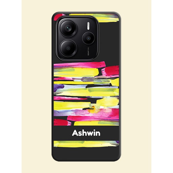 Brush Coloured On Space Black Custom Soft Matte Mobile Back Cover - Redmi Note 14 SE 5G Brush Coloured On Space Black Custom Soft Matte Mobile Back Cover - Redmi Note 14 SE 5G