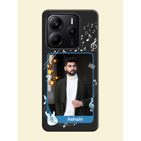 Musical Theme Design with Text on Photo On Space Black Custom Soft Matte Mobile Back Cover - Redmi Note 14 SE 5G Musical Theme Design with Text on Photo On Space Black Custom Soft Matte Mobile Back Cover - Redmi Note 14 SE 5G