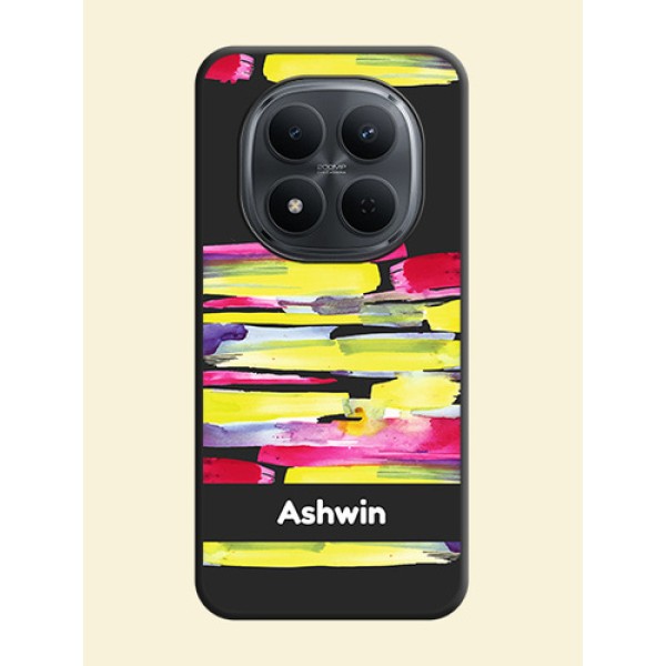 Brush Coloured On Space Black Custom Soft Matte Mobile Back Cover - Xiaomi Redmi Note 15 5G Brush Coloured On Space Black Custom Soft Matte Mobile Back Cover - Xiaomi Redmi Note 15 5G