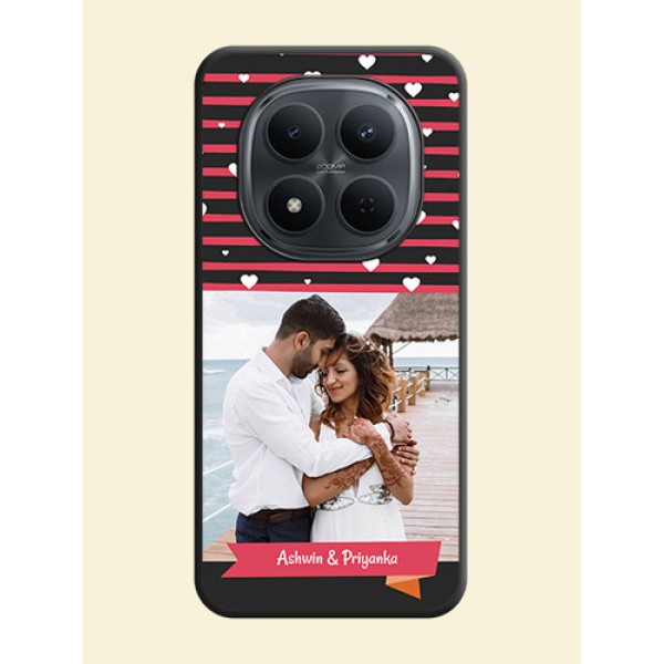 White Color Love Symbols with Pink Lines Pattern On Space Black Custom Soft Matte Mobile Back Cover - Xiaomi Redmi Note 15 5G White Color Love Symbols with Pink Lines Pattern On Space Black Custom Soft Matte Mobile Back Cover - Xiaomi Redmi Note 15 5G