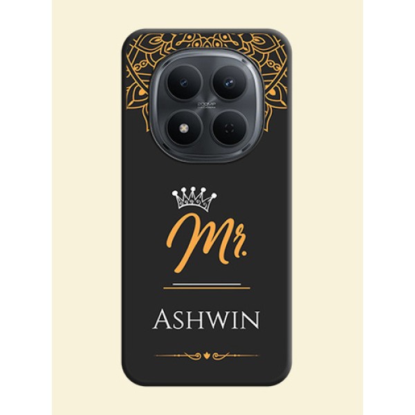 Mr Name with Floral Design On Space Black Custom Soft Matte Mobile Back Cover - Xiaomi Redmi Note 15 5G Mr Name with Floral Design On Space Black Custom Soft Matte Mobile Back Cover - Xiaomi Redmi Note 15 5G