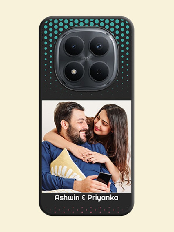 Faded Dots with Grunge Photo Frame and Text On Space Black Custom Soft Matte Mobile Back Cover - Xiaomi Redmi Note 15 5G