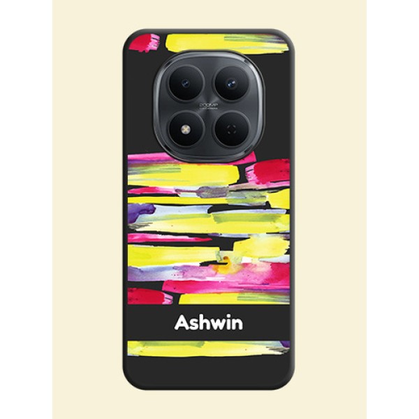 Brush Coloured On Space Black Custom Soft Matte Mobile Back Cover - Xiaomi Redmi Note 15 Pro 5G Brush Coloured On Space Black Custom Soft Matte Mobile Back Cover - Xiaomi Redmi Note 15 Pro 5G