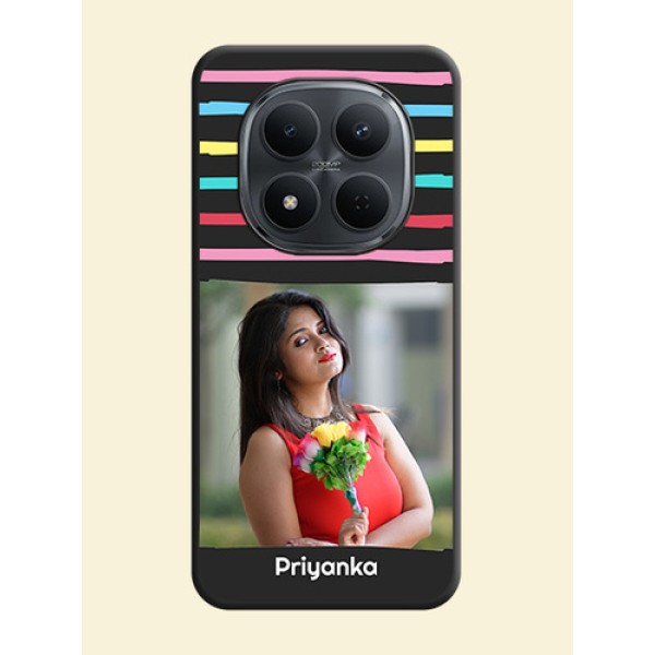 Multicolor Lines with Image On Space Black Custom Soft Matte Mobile Back Cover - Xiaomi Redmi Note 15 Pro 5G Multicolor Lines with Image On Space Black Custom Soft Matte Mobile Back Cover - Xiaomi Redmi Note 15 Pro 5G