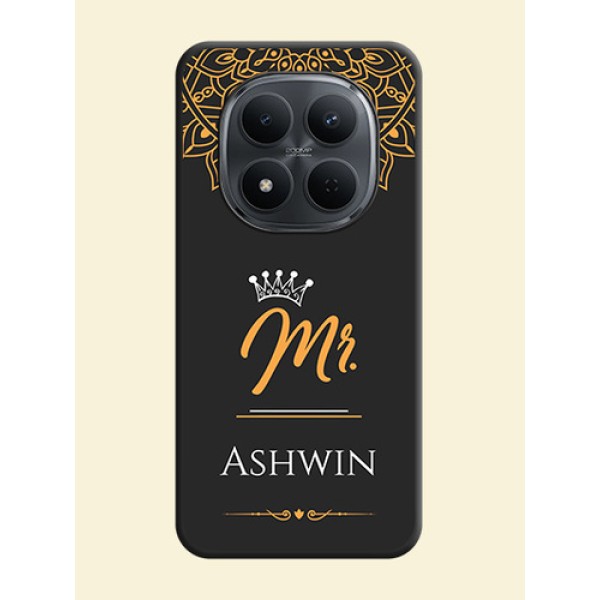 Mr Name with Floral Design On Space Black Custom Soft Matte Mobile Back Cover - Xiaomi Redmi Note 15 Pro 5G Mr Name with Floral Design On Space Black Custom Soft Matte Mobile Back Cover - Xiaomi Redmi Note 15 Pro 5G