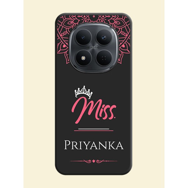 Mrs Name with Floral Design On Space Black Custom Soft Matte Mobile Back Cover - Xiaomi Redmi Note 15 Pro 5G Mrs Name with Floral Design On Space Black Custom Soft Matte Mobile Back Cover - Xiaomi Redmi Note 15 Pro 5G