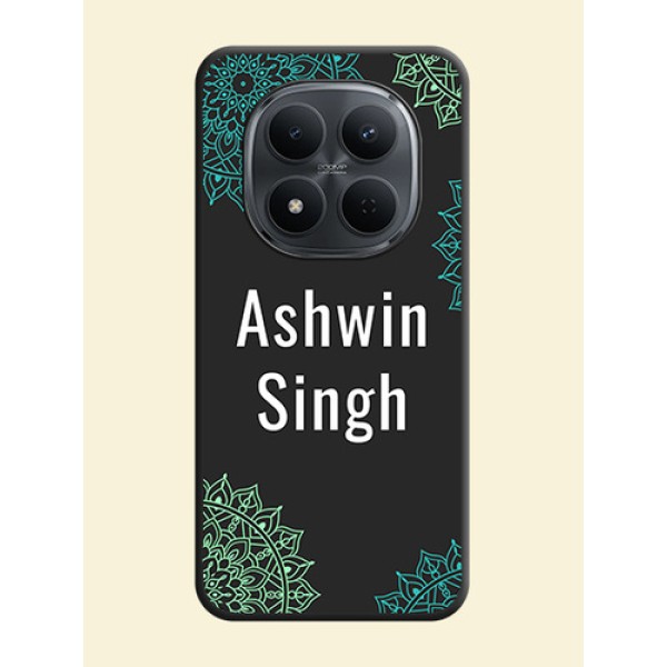 Your Name with Floral Design On Space Black Custom Soft Matte Mobile Back Cover - Xiaomi Redmi Note 15 Pro 5G Your Name with Floral Design On Space Black Custom Soft Matte Mobile Back Cover - Xiaomi Redmi Note 15 Pro 5G