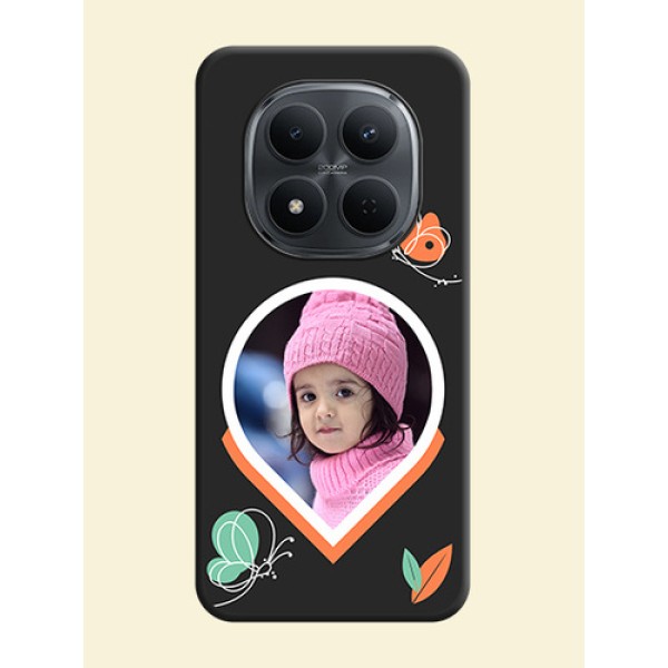 Upload Pic With Simple Butterly Design On Space Black Custom Soft Matte Mobile Back Cover - Xiaomi Redmi Note 15 Pro 5G Upload Pic With Simple Butterly Design On Space Black Custom Soft Matte Mobile Back Cover - Xiaomi Redmi Note 15 Pro 5G