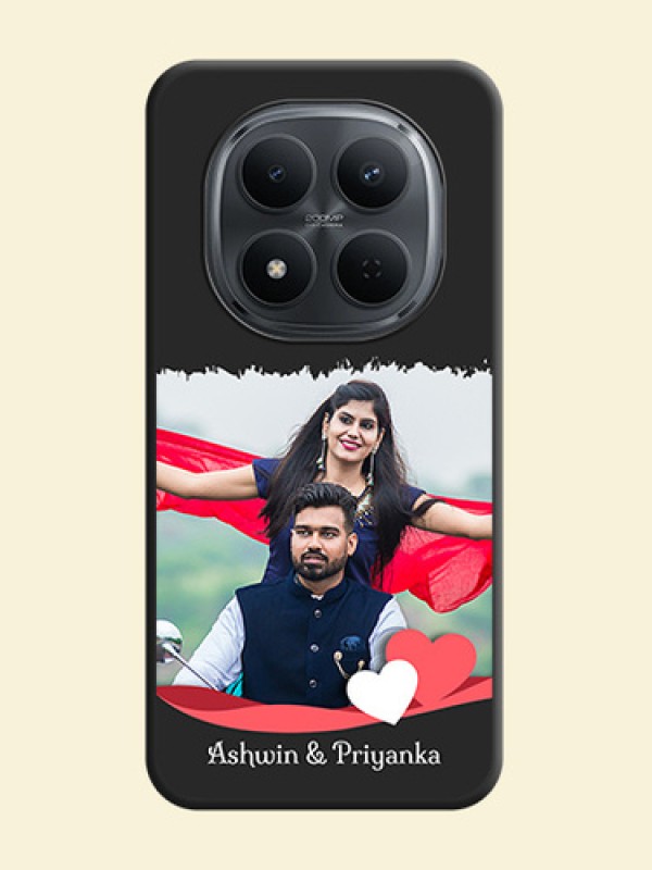 Pin Color Love Shaped Ribbon Design with Text On Space Black Custom Soft Matte Mobile Back Cover - Xiaomi Redmi Note 15 Pro Plus 5G