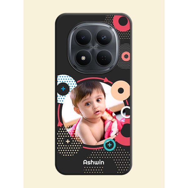 Multicoloured Round Image On Space Black Custom Soft Matte Mobile Back Cover - Xiaomi Redmi Note 15 Pro Plus 5G