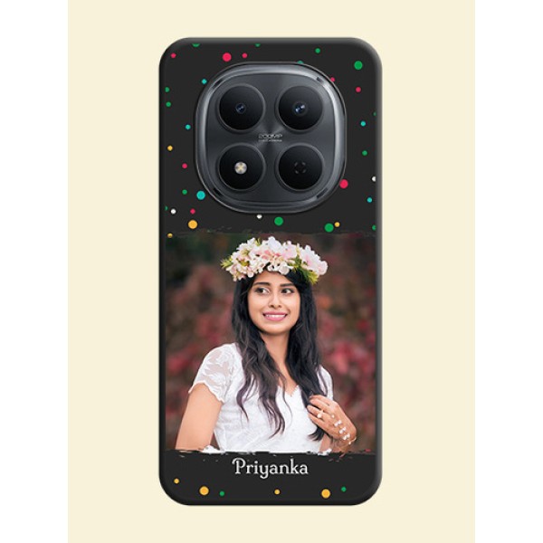 Multicolor Dotted Pattern with Text On Space Black Custom Soft Matte Mobile Back Cover - Xiaomi Redmi Note 15 Pro Plus 5G Multicolor Dotted Pattern with Text On Space Black Custom Soft Matte Mobile Back Cover - Xiaomi Redmi Note 15 Pro Plus 5G