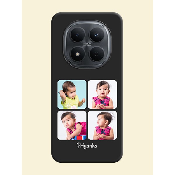 Floral Art with 6 Image Holder on Photo On Space Black Custom Soft Matte Mobile Back Cover - Xiaomi Redmi Note 15 Pro Plus 5G Floral Art with 6 Image Holder on Photo On Space Black Custom Soft Matte Mobile Back Cover - Xiaomi Redmi Note 15 Pro Plus 5G