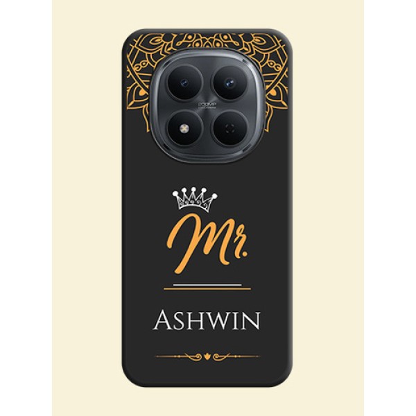 Mr Name with Floral Design On Space Black Custom Soft Matte Mobile Back Cover - Xiaomi Redmi Note 15 Pro Plus 5G Mr Name with Floral Design On Space Black Custom Soft Matte Mobile Back Cover - Xiaomi Redmi Note 15 Pro Plus 5G