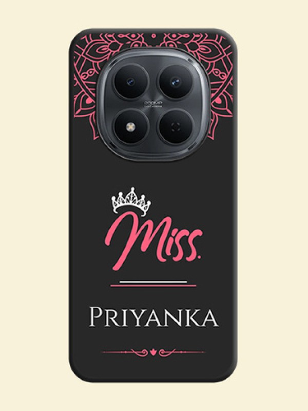 Mrs Name with Floral Design On Space Black Custom Soft Matte Mobile Back Cover - Xiaomi Redmi Note 15 Pro Plus 5G
