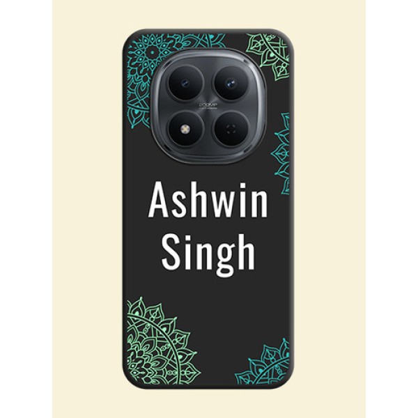 Your Name with Floral Design On Space Black Custom Soft Matte Mobile Back Cover - Xiaomi Redmi Note 15 Pro Plus 5G Your Name with Floral Design On Space Black Custom Soft Matte Mobile Back Cover - Xiaomi Redmi Note 15 Pro Plus 5G