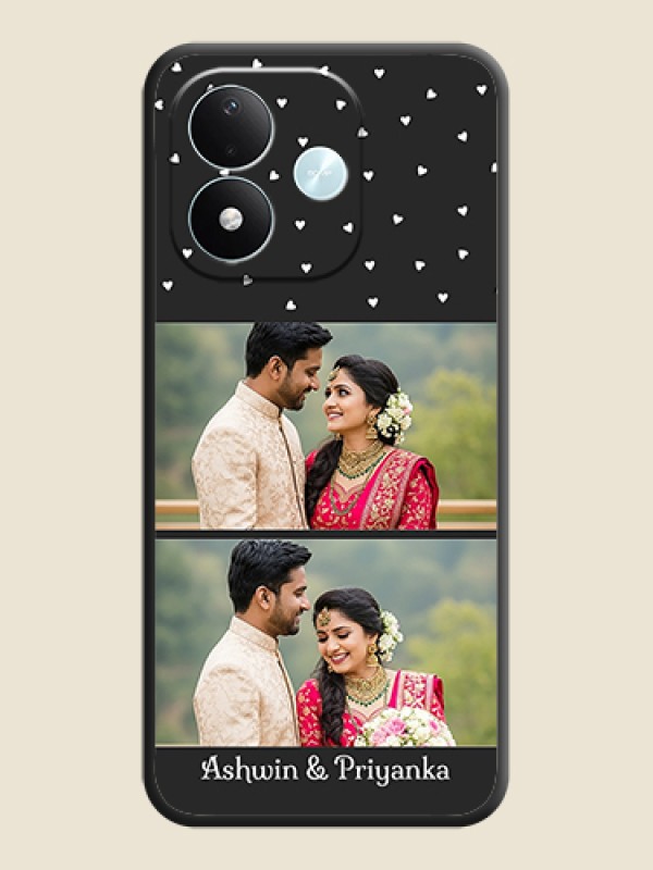Miniature Love Symbols with Name On Space Black Custom Soft Matte Mobile Back Cover - Xiaomi Redmi Note 17 5G