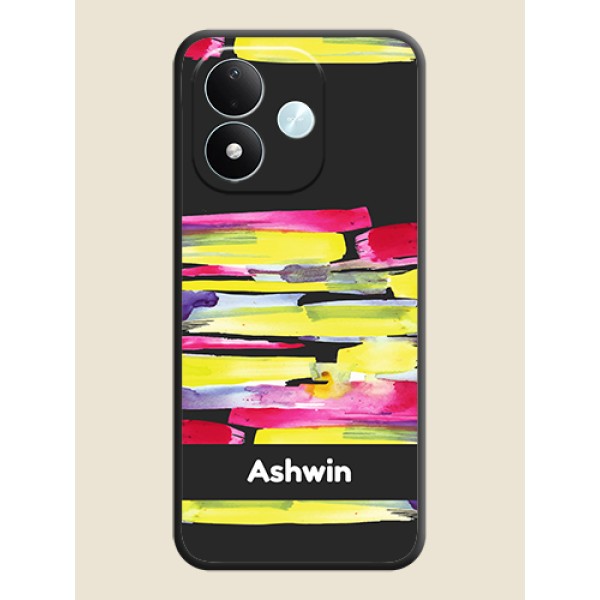 Brush Coloured On Space Black Custom Soft Matte Mobile Back Cover - Xiaomi Redmi Note 17 5G Brush Coloured On Space Black Custom Soft Matte Mobile Back Cover - Xiaomi Redmi Note 17 5G