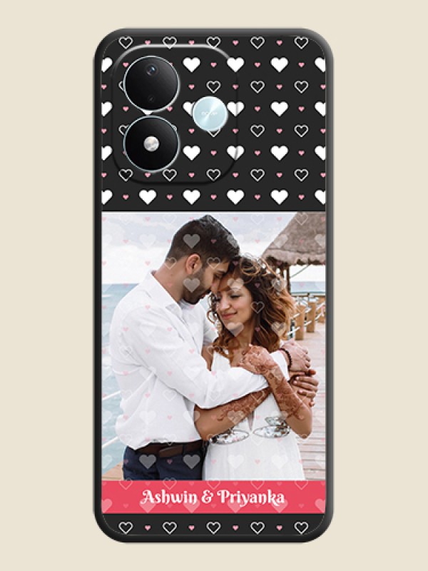 White Color Love Symbols with Text Design on Photo On Space Black Custom Soft Matte Mobile Back Cover - Xiaomi Redmi Note 17 5G
