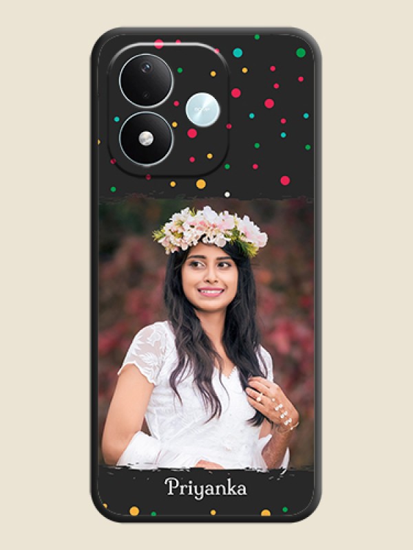 Multicolor Dotted Pattern with Text On Space Black Custom Soft Matte Mobile Back Cover - Xiaomi Redmi Note 17 5G