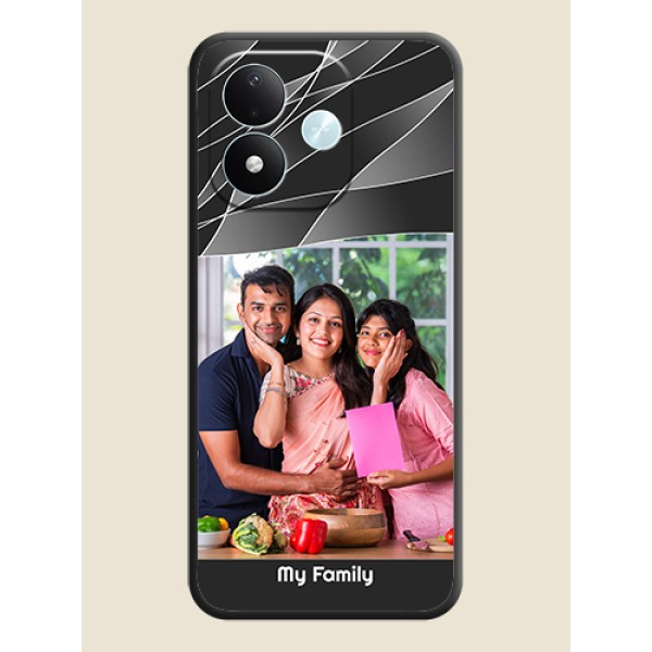 Mixed Wave Lines on Photo On Space Black Custom Soft Matte Mobile Back Cover - Xiaomi Redmi Note 17 5G Mixed Wave Lines on Photo On Space Black Custom Soft Matte Mobile Back Cover - Xiaomi Redmi Note 17 5G