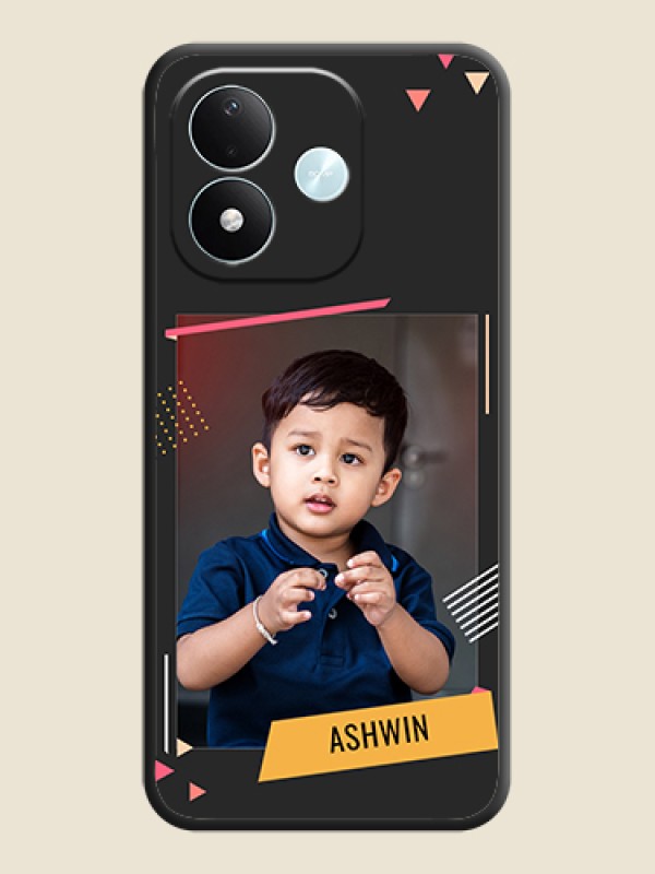Photo Frame with Triangle Small Dots on Photo On Space Black Custom Soft Matte Mobile Back Cover - Xiaomi Redmi Note 17 5G