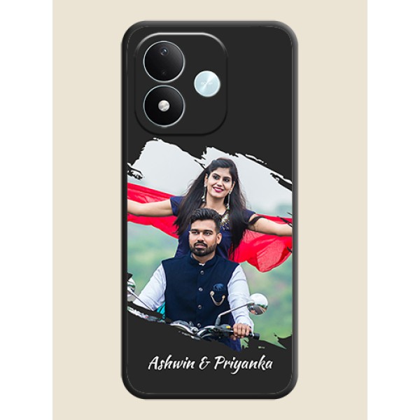 Grunge Brush Strokes on Photo On Space Black Custom Soft Matte Mobile Back Cover - Xiaomi Redmi Note 17 5G Grunge Brush Strokes on Photo On Space Black Custom Soft Matte Mobile Back Cover - Xiaomi Redmi Note 17 5G