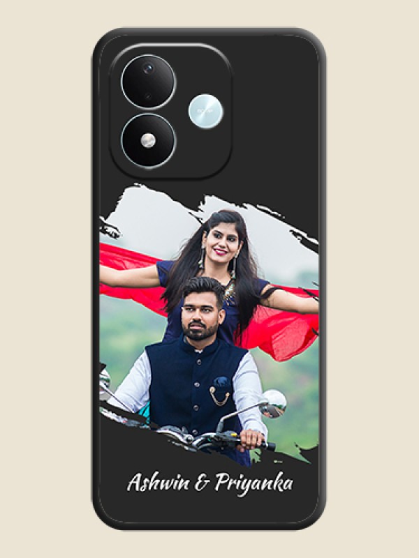 Grunge Brush Strokes on Photo On Space Black Custom Soft Matte Mobile Back Cover - Xiaomi Redmi Note 17 5G